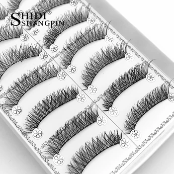 

10 Pairs Natural Long False Eyelashes Make Up Eye Lashes extension Handmade Lashes Extension Makeup Fake Lash Eyelash Cilis Tool