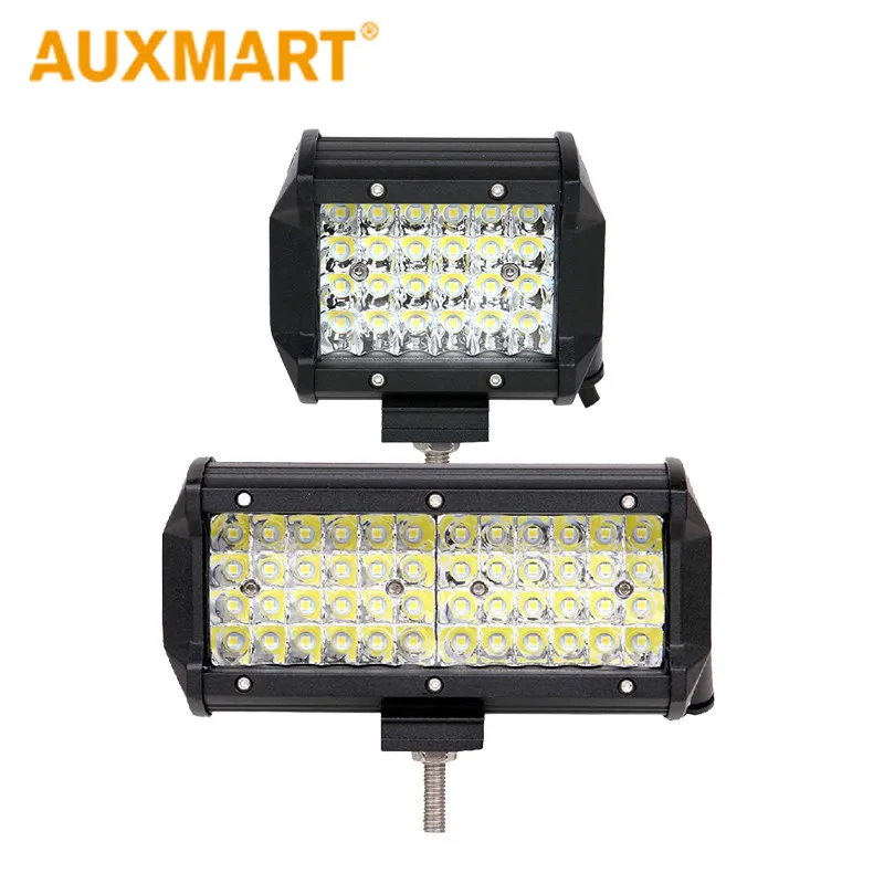 

Auxmart 7" 4" Quad Row LED Work Light 72W 144W Spot Beam Driving Light for Car Boat ATV SUV Truck PickUp 12v 24v super bright