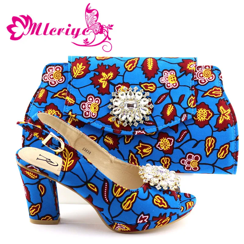 

2019 New Arrival Summer Style Woman Rhinestone Shoes And Bag Set Fashion Style Spike Heel Shoes And Evening Bag For Party