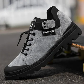 

Men's Fashion Casual Shoes High Top Sneaker 2019 Autumn And Winter New Men Shoes High Quality Non-slip Walking Shoe