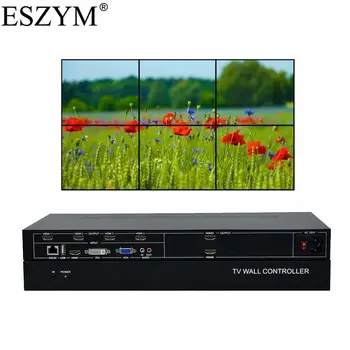 

ESZYM 6 Channel Video Wall Controller 2x3 3x2 HDMI DVI VGA USB Video Processor with RS232 Control for 6 TV Splicing