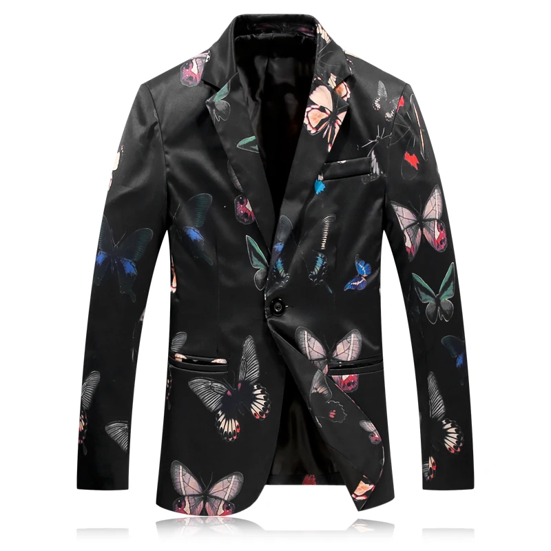

Casual Suits for Men Butterfly Business Dress Slim Fit High Quality Large Size Personality Blazer Male Brand Fashion Gent Life
