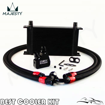 

22 Row Engine Oil Cooler Kit + Sandwich Plate Adapter For LS1 LS2 LS3 LSX VE HSV