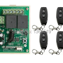 Умный дом DC12V 2CH радио Беспроводной дистанционного Управление переключатель Системы ресивер телепереключателя с 4 шт. две кнопки передатчики