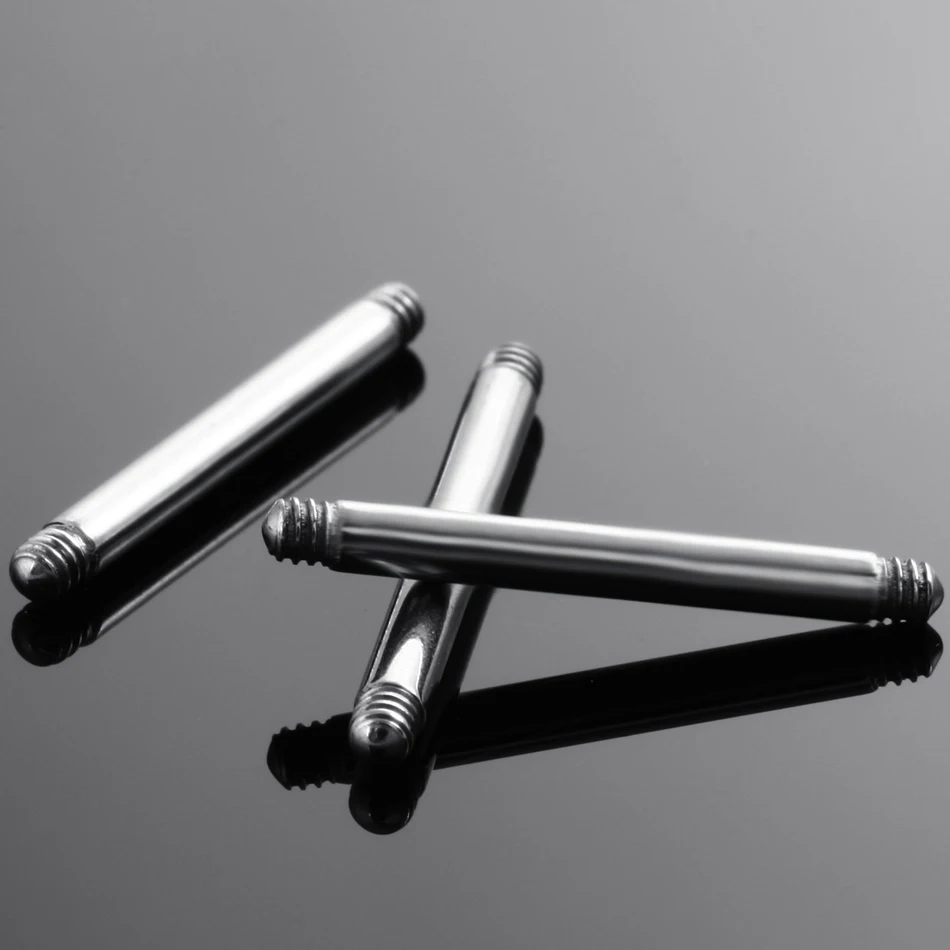 50pcs/lot 14G Solid Titanium Straight Barbell Ring Bar Piercing Replacement Accessories 6mm-40mm Post Only No Ends Earring Studs