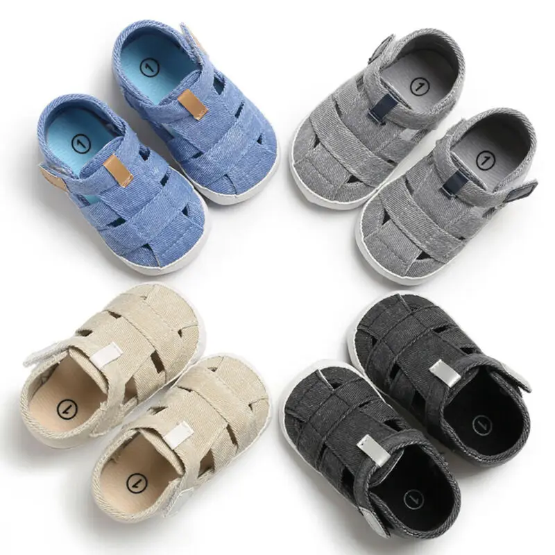 

2019 Summer Baby Boys Girls Canvas Sandals Sports Sneaker Shoes Baby Toddler Kids Shoes Hollow Out Shoes Solid for 0-18M