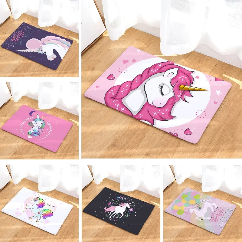 Unicorn Floor Mat Cartoon Printed Suede Rug Home Decoration Bathroom
Bath Mat Toilet Carpet kitchen Carpet