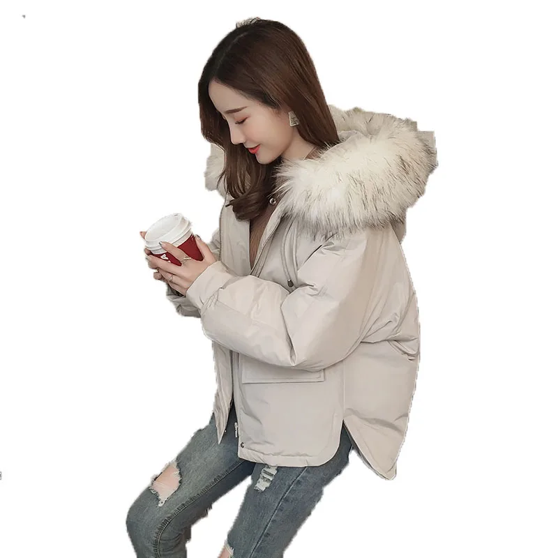 

Winter Jacket Women Clothes 2018 Parka Korean Fur Collor Feminine Coat Black Slim Fit Short Parkas Women Chaqueta Mujer ZT570