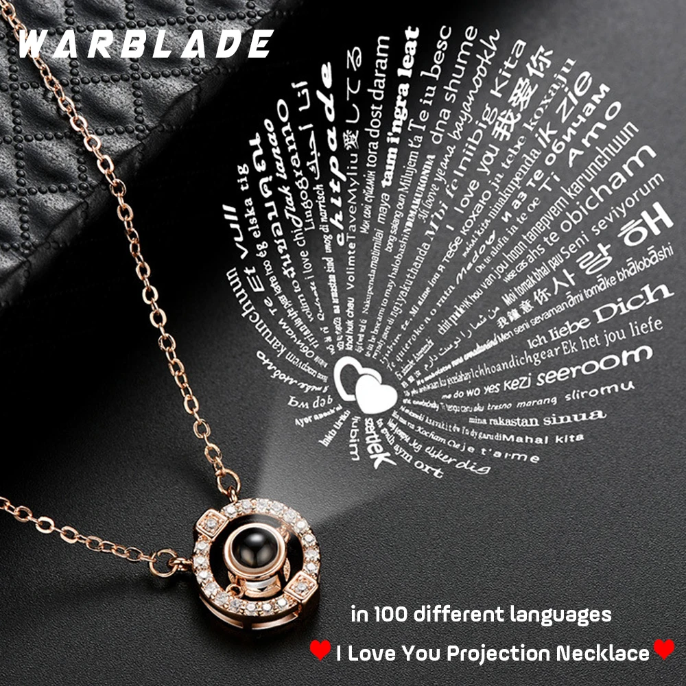 WBL новинка 100 языков I Love You ожерелье для женщин Memory проекция свадебное чокер в