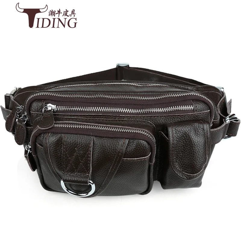 waist bags cow leather man 2017 new men fashion brand casual travel