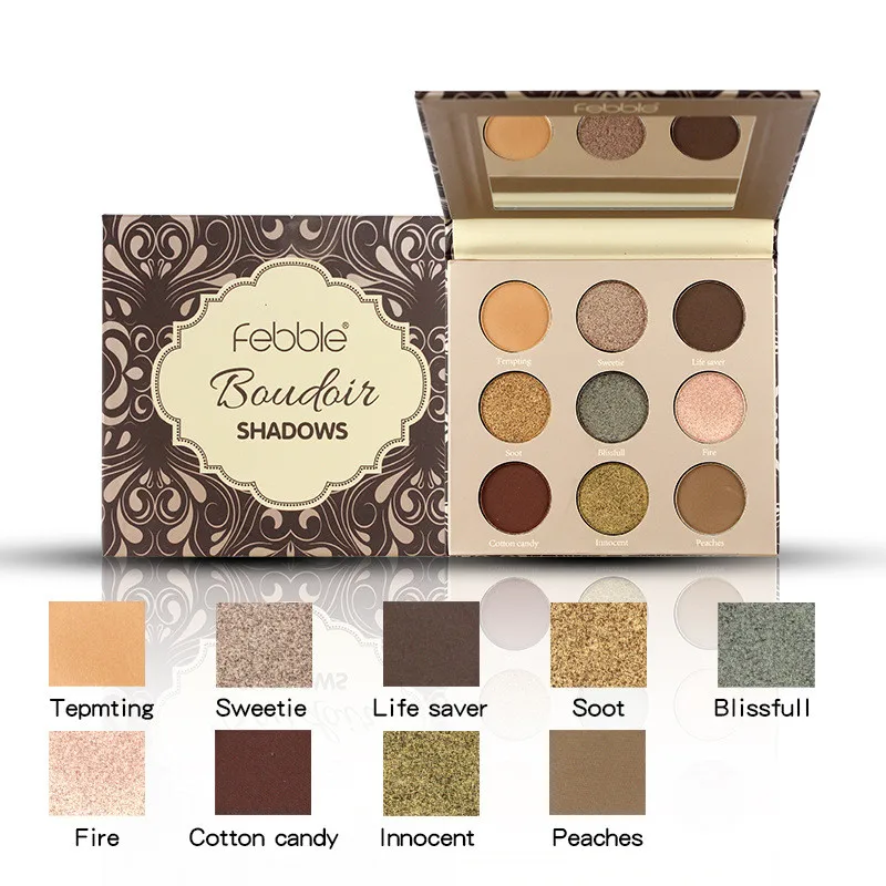 

9 color Matte Shimmer Shining Eyeshadow Palette Nude Makeup Glitter Pigment Waterproof Cosmetic kit Eye Shadow Powder Make up