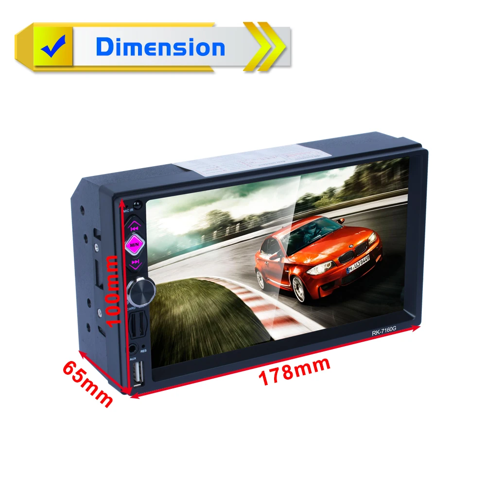 Популярный автомобильный DVD плеер 2 Din с GPS HD Поддержка заднего вида Bluetooth USB SD CD