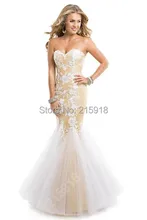 2016 meerjungfrau Kleid Weg Von der Schulter Abendkleid Sleeveless Langes Abendkleid Spitze Applique vestido
