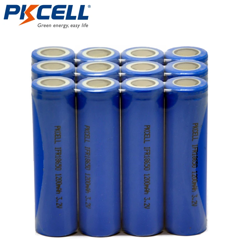 12 шт. аккумуляторные батарейки PKCELL 18650 LiFePO4 3 2 в 1200 мАч lifepo4 IFR 18650|18650 battery|rechargeable