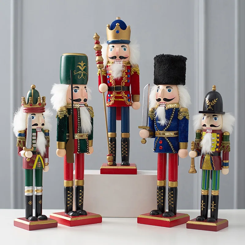

Fairy Tales Nutcracker Standing Soldier Model Set Wood Crafts Christmas Gift Cafe Showcase Office Desktop Home Decoration