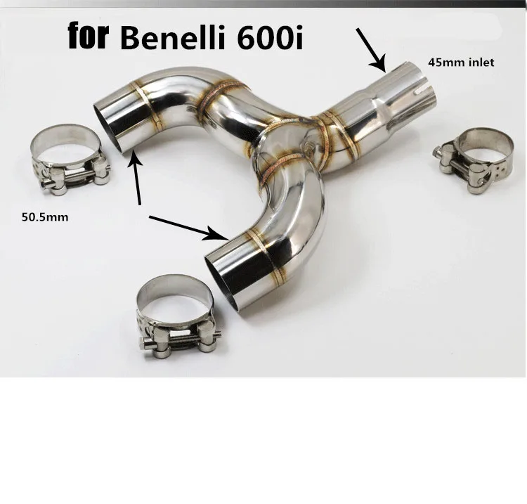 Высококачественный мотоцикл для Benelli 600 глушитель выхлопной трубы Mid Link 51 мм