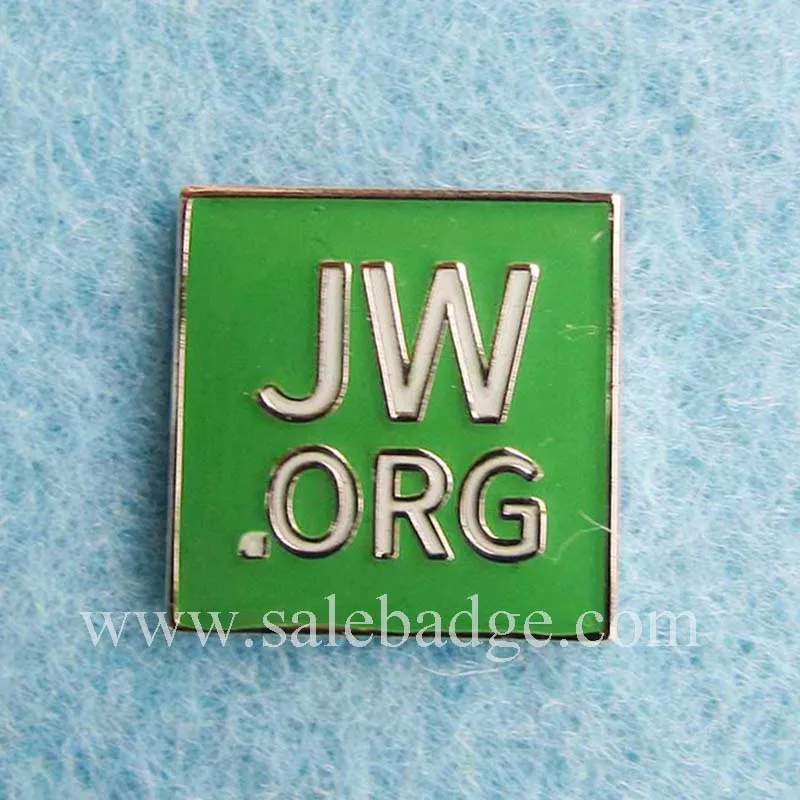

Metal Green Color JW. ORG Soft Enamel Pin Maker with Epoxy badges wholesale