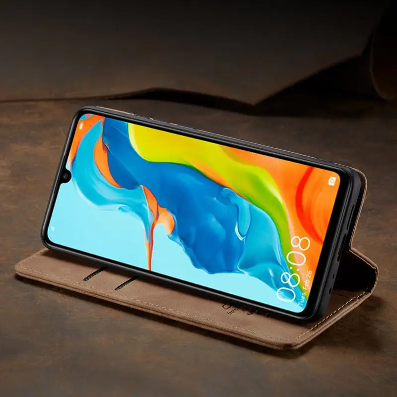 Кожаный чехол для Huawei P30 Lite Pro с магнитной застежкой Роскошный Матовый кошелек