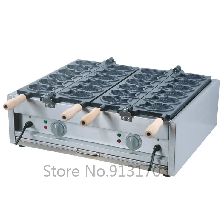

Japanese style Fish-shape Cake Machine Taiyaki Machine with 12 Molds 2 pans 220V50Hz
