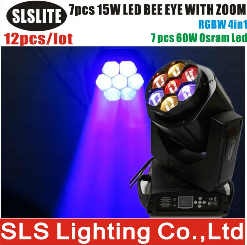 

12pcs/lot Led lighting moving head b eye 7*15W mini led wash with zoom Bar Lighting/ 7x15W Small Bee Eye RGBW Zooming LED moving