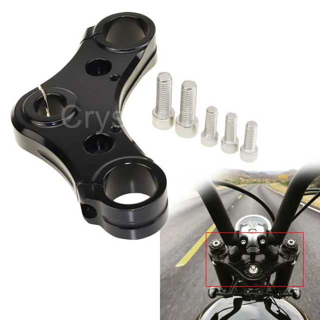 Black Aluminum Motorcycle Fork Triple Tree Top Clamp For 2010 2011 2012