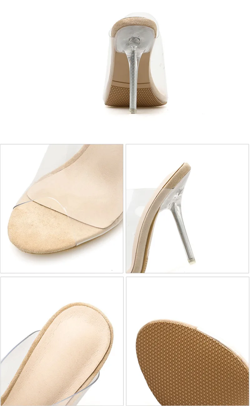 2019 New PVC Jelly Women Sandals Crystal Open Toed Sexy Thin Heels Women Transparent High Heels Sandals Slippers Pumps Plus Size (2)