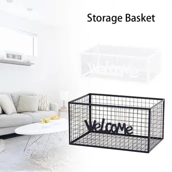 

Multifunctional Wrought Iron Storage Basket Kitchen Fruit And Vegetable Drain Storage Box Home Desktop Books Finishing Basket