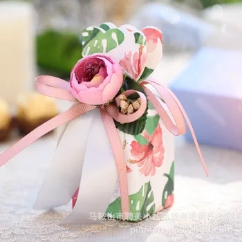 

New European personality Sen Department fairy feather vase candy box creative marriage with hand gift box candy box