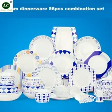Набор керамической посуды 46 шт. плоские тарелки миски суповые ложки Роскошный Дизайн Фарфоровая Посуда комбинация