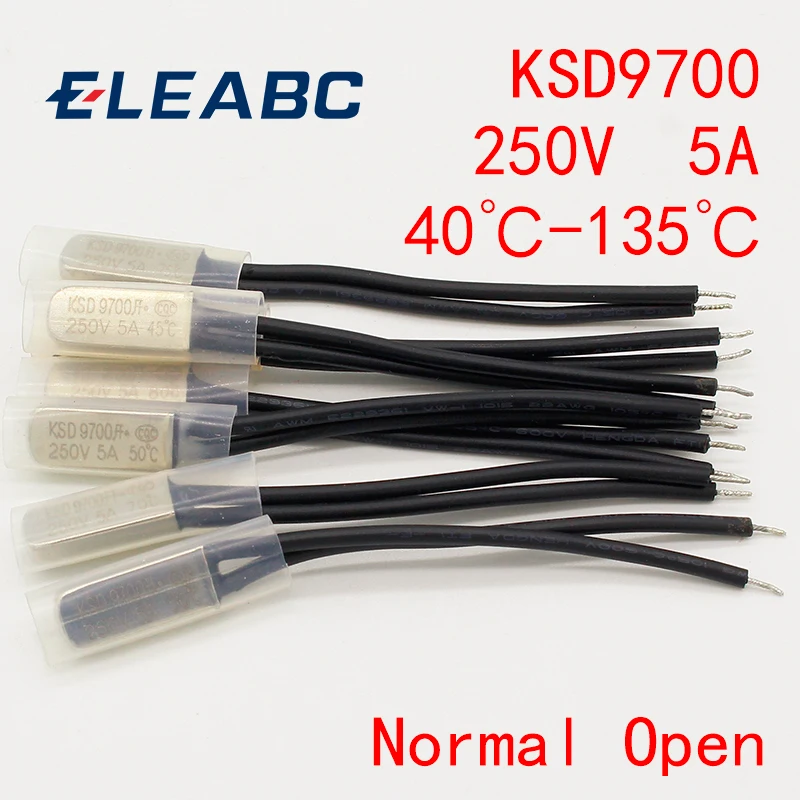1PCS KSD9700/ 250/ V 5/ a disco bimetallico temperatura interruttore N//o termostato protezione termica 15/ 20/ 25/ 30/ 35/ gradi centigradi