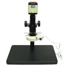 2.0MP HD Microscopio Cámara VGA CVBS AV USB Salidas de TV Digital Industrial + 10X-180X Óptica Lentes de montura C + Luces LED + Holder