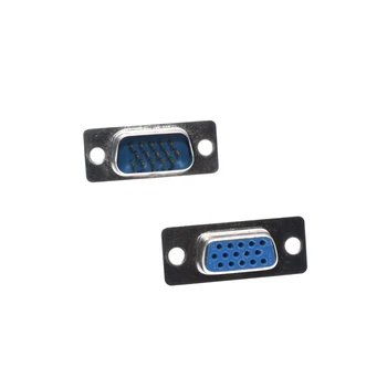 

10Pcs DB15 Pin Male/Female Welded Connector VGA plug serial port DB15 adapter 3 row foot