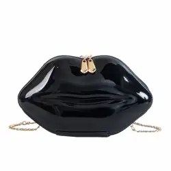 2019 личность губы дизайн модная кожаная сумка мини сумка женская цепь кошелек женская сумка подарок