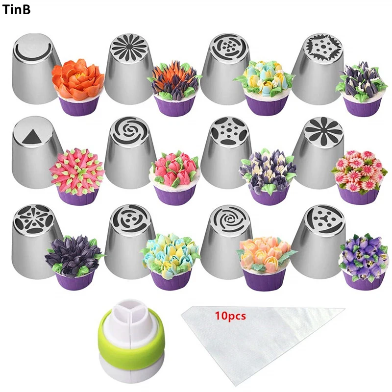 23pc/Set Stainless Steel Pastry Nozzles For Cream Icing Piping Nozzles