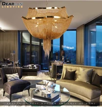 Aluminum Chain Tassel Chandelier Lights Modern Hanging Lighting For Living Room Industrial Lamp Suspension Luminaire MD86212 Aluminum Chain Tassel Chandelier Lights Modern Hanging Lighting For Living Room Industrial Lamp Suspension Luminaire MD86212