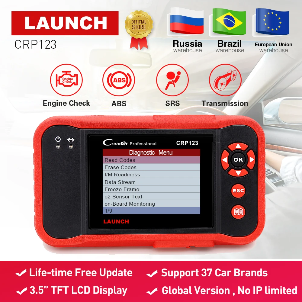Launch X431 CRP123 obd2 code reader Scanner test Engine/ABS/SRS/AT X-431 CRP 123 Auto Diagnostic Tool free update creader vii+ Launch X431 CRP123 obd2 code reader Scanner test Engine/ABS/SRS/AT X-431 CRP 123 Auto Diagnostic Tool free update creader vii+