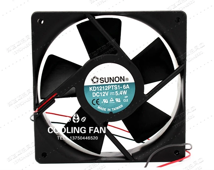 

SUNON KD1212PTS2-6A Server Cooler Fan DC 12V 3.6W 120x120x25mm 2-wire