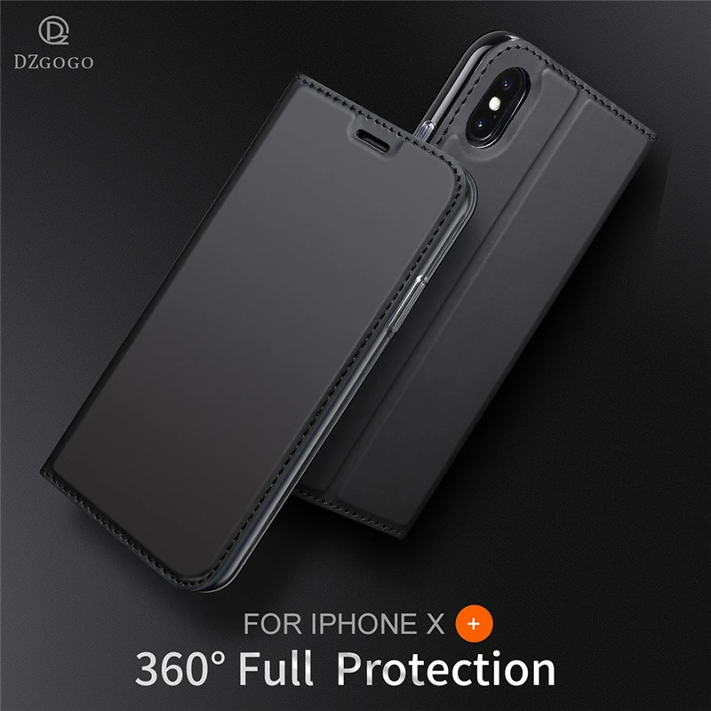 

DZGOGO Ultra Slim PU Leather Wallet Flip Case Cover for Apple iPhone X