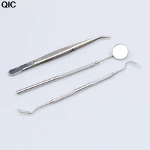 3 шт., медицинский набор из нержавеющей стали, стоматологический инструмент, набор, гигиенический выбор, скалер, зеркальный пинцет, смотровые чистящие наборы