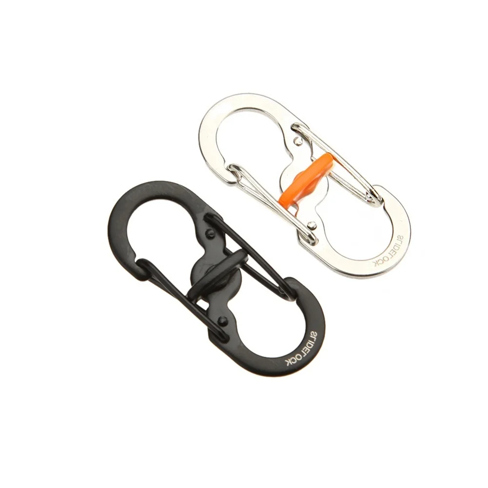 

EDC Climbing Equipment 8 Shape Plastic Steel Carabiner Key Chain Hook Clip Outdoor Survival Camping Hiking Snap moschettone