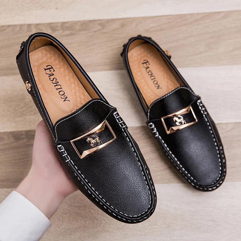 

CIMIM Brand 2019 New Leather Shoes Men Comfortable 39-48 Large Size Business Formal Shoes Men Casual Office Italy Drive Loafer M