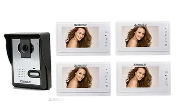 

XINSILU New Arrival Home security intercom system 4-wired night vision 7inch high resolution video door phone for villa 1V4