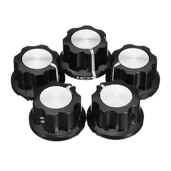 

5pcs MF-A01 Bakelite Potentiometer Knob Cap Hat Diameter 20mm Bore Diameter 6.4mm For RV24YN WH118