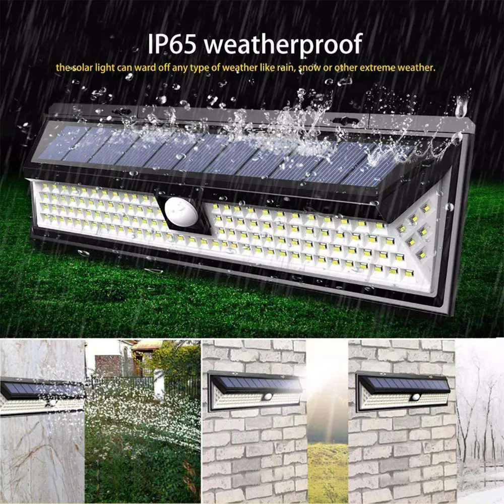 

118LED Solar Light 3 Modes Outdoors IP65 Waterproof Solar Garden Lights Emergency Security Light Solar LED Wall Lamp