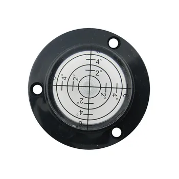 

Haccury 2019 New Product 50*9mm Flanges Universal Circular level Plastic bubble level Black Color with Mounting Holes