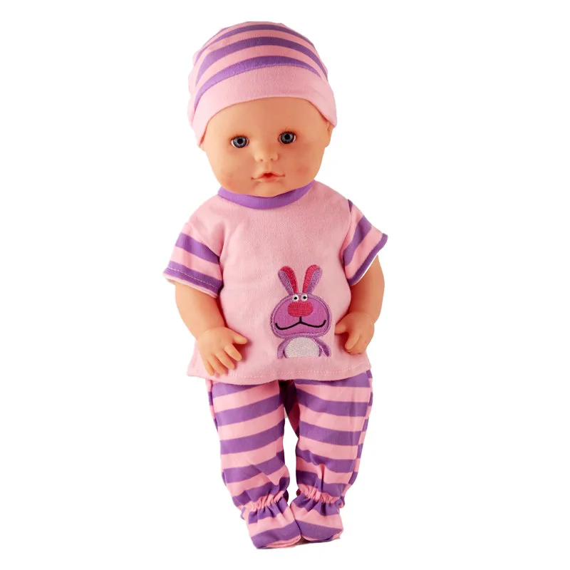 Одежда для кукол, размер 35 см, кукла Nenuco y su Herman, 13 дюймов, аксессуары для кукол, фиолетовые полосы, повседневная одежда с шапочкой для куклы Nenuco