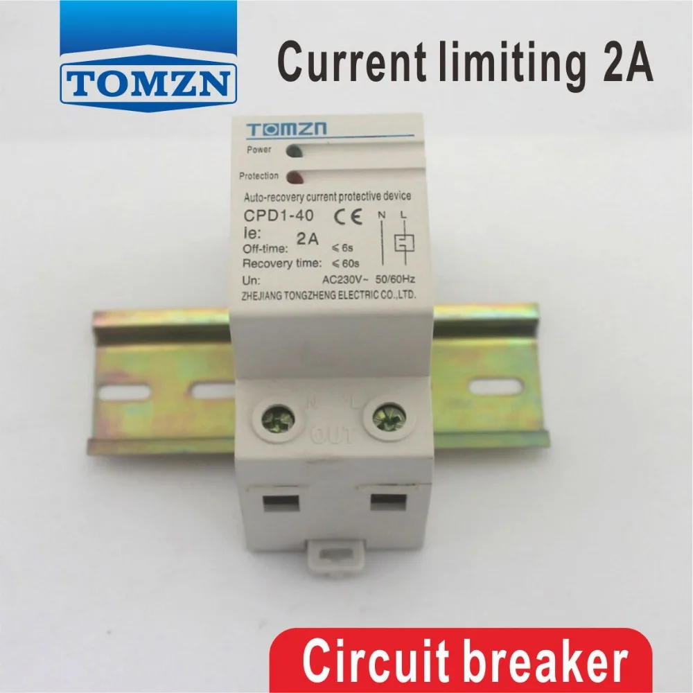 2A 230V 50/60HZ 460W Din rail автоматическое восстановление повторно ограничение тока защитное устройство предохранитель автомат защити цепи