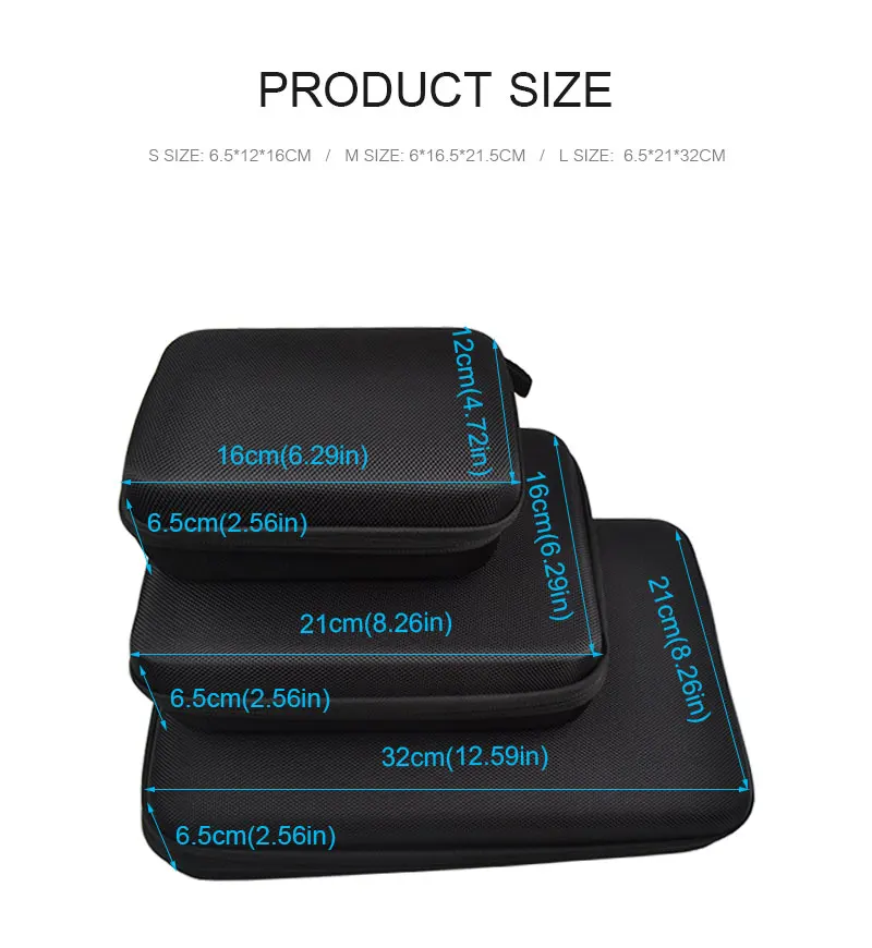 Travel Case Storage Collection Bag Box Protective Action Cameras Bags for Gopro Hero 34 Sj4000 for Xiaomi Yi Action Camera (2)
