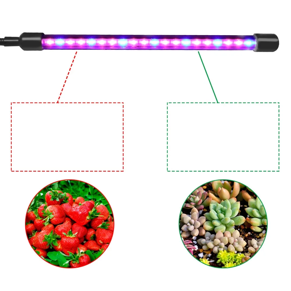 Dual Head светодиодный светать 20 Вт завод лампа двойной три головы для комнатных цветов комнатных растений семена парниковых 360 градусов phytolamp