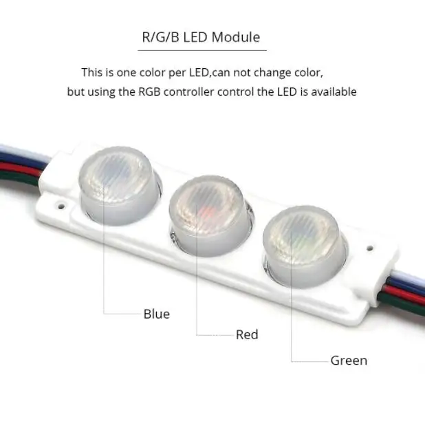 

3LED 3W SMD3030 RGB LED module lamp light back light with lens for lighting boxes DC12V 75mm*20mm 3W 360lm aluminum PCB